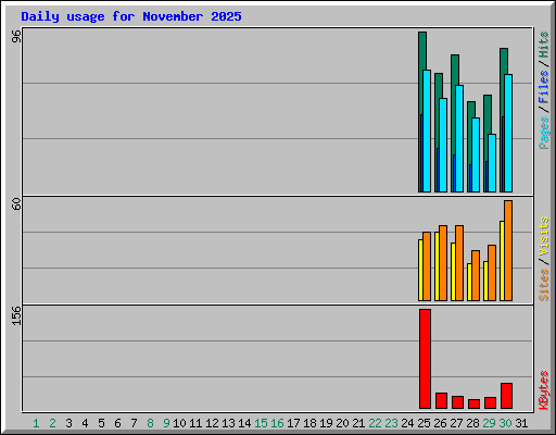 Daily usage for November 2025