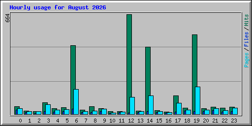 Hourly usage for August 2026